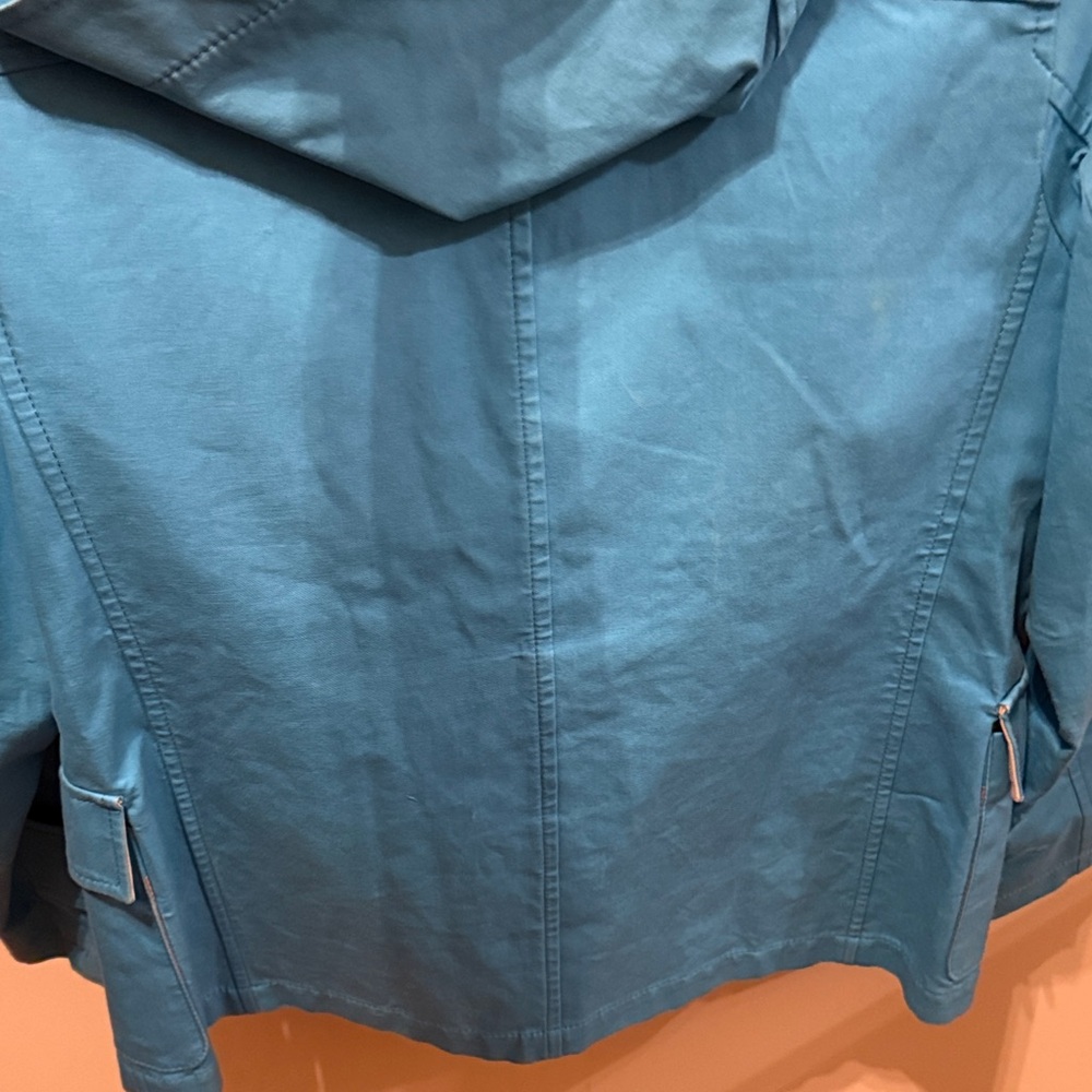 Burberry Bright Aqua Blue Hooded Toggle Coat - Picture 9 of 13